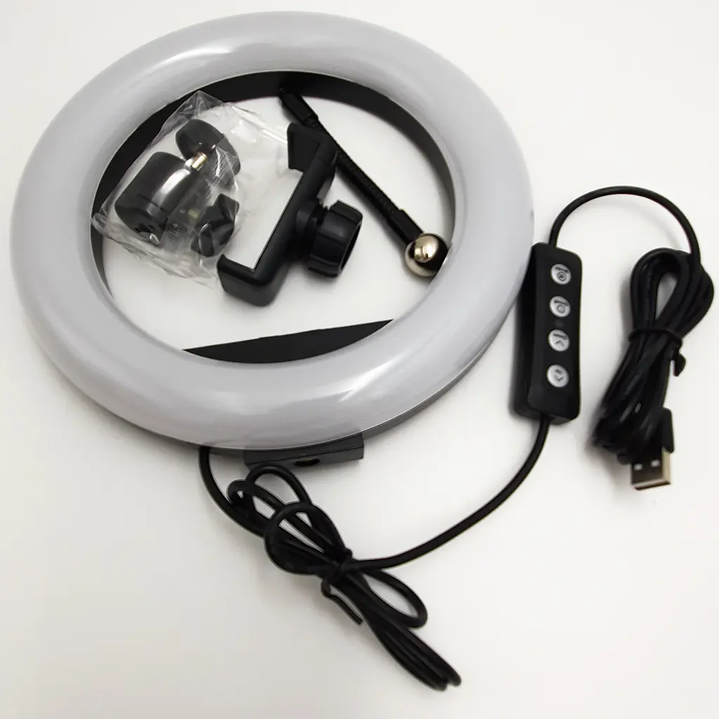 Кільцева LED лампа 20см 10W з Пультом тримачем для телефону та штатив 102см кільцеве світло Ring Light M-20 - фото 4