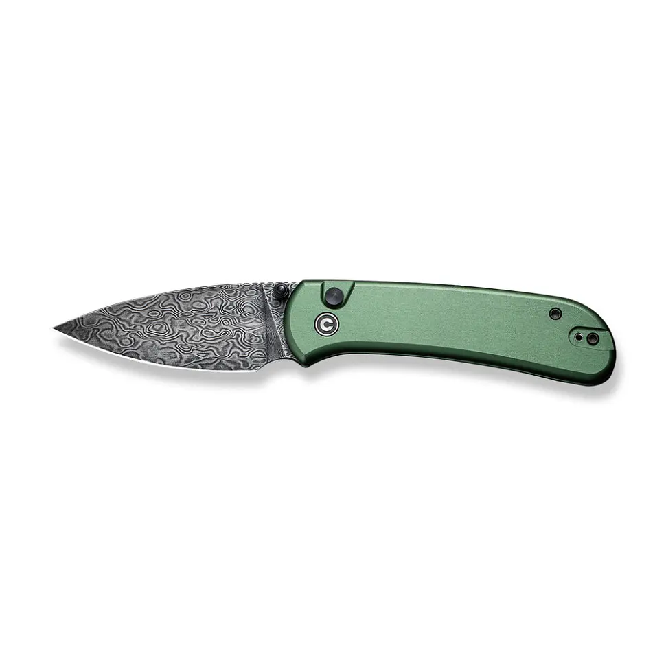 Ніж складаний кишеньковий Civivi Qubit, (7.6 см) Damascus/Aluminum темно-зелений - фото 8