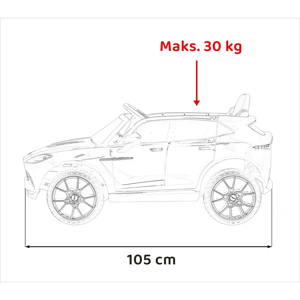 Электроавтомобиль Ramiz Aston Martin DBX Audio LED 12 В, белый (PA.S310.BIA) - фото 2