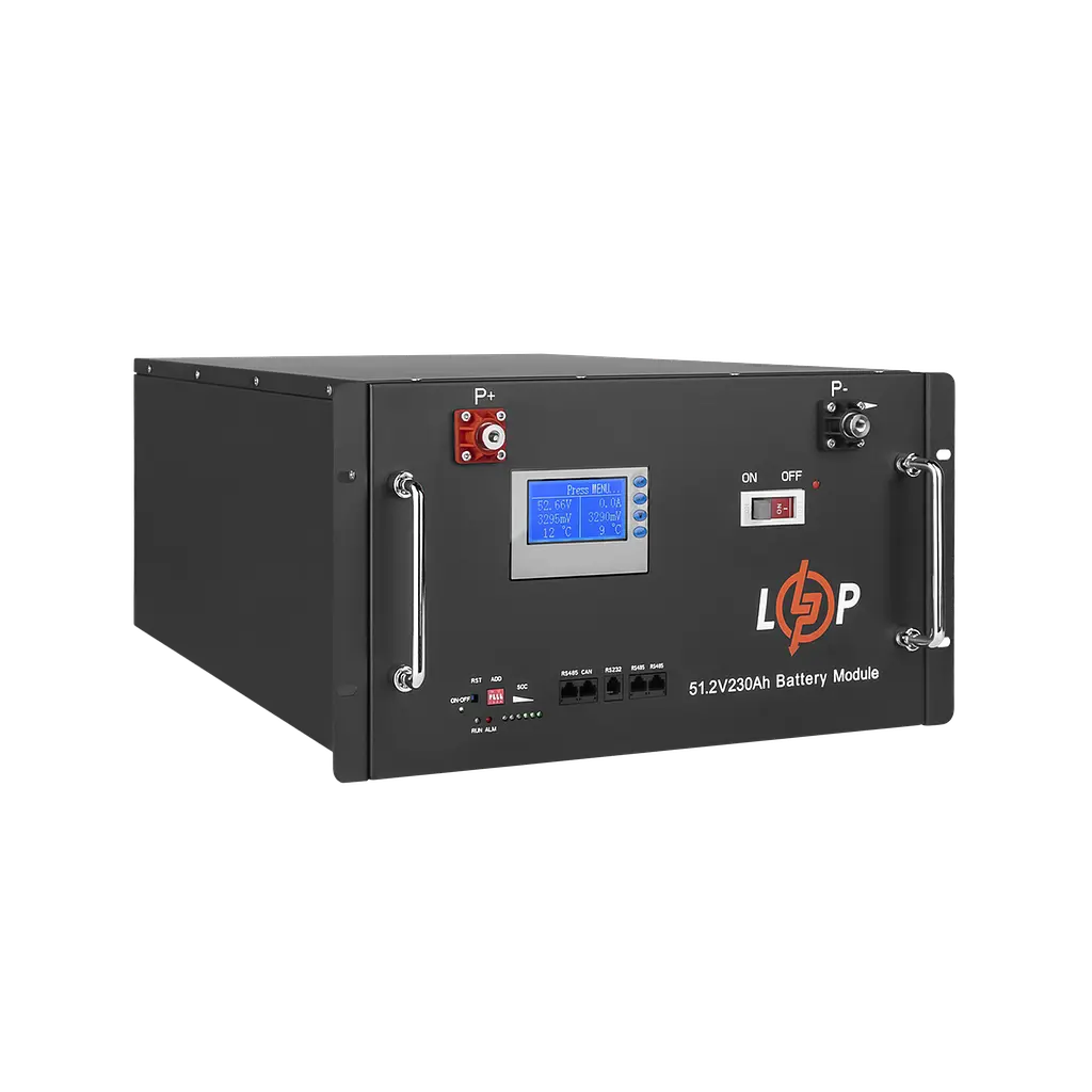 Аккумулятор LP LiFePO4 48V (51,2V) – 230 Ah (11776Wh) (Smart BMS 200A) с LCD RM RS485/CAN - фото 3