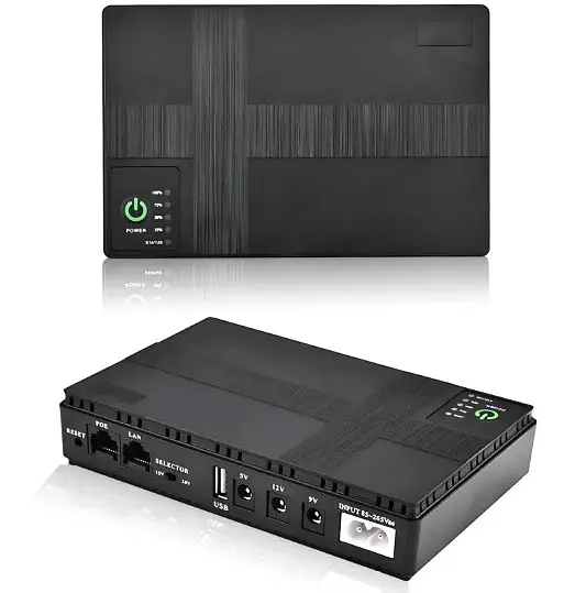 Джерело безперебійного живлення для мережевого обладнання DC1018P 12V/ 9V/ 5V 10400 mAh Чорний - фото 2