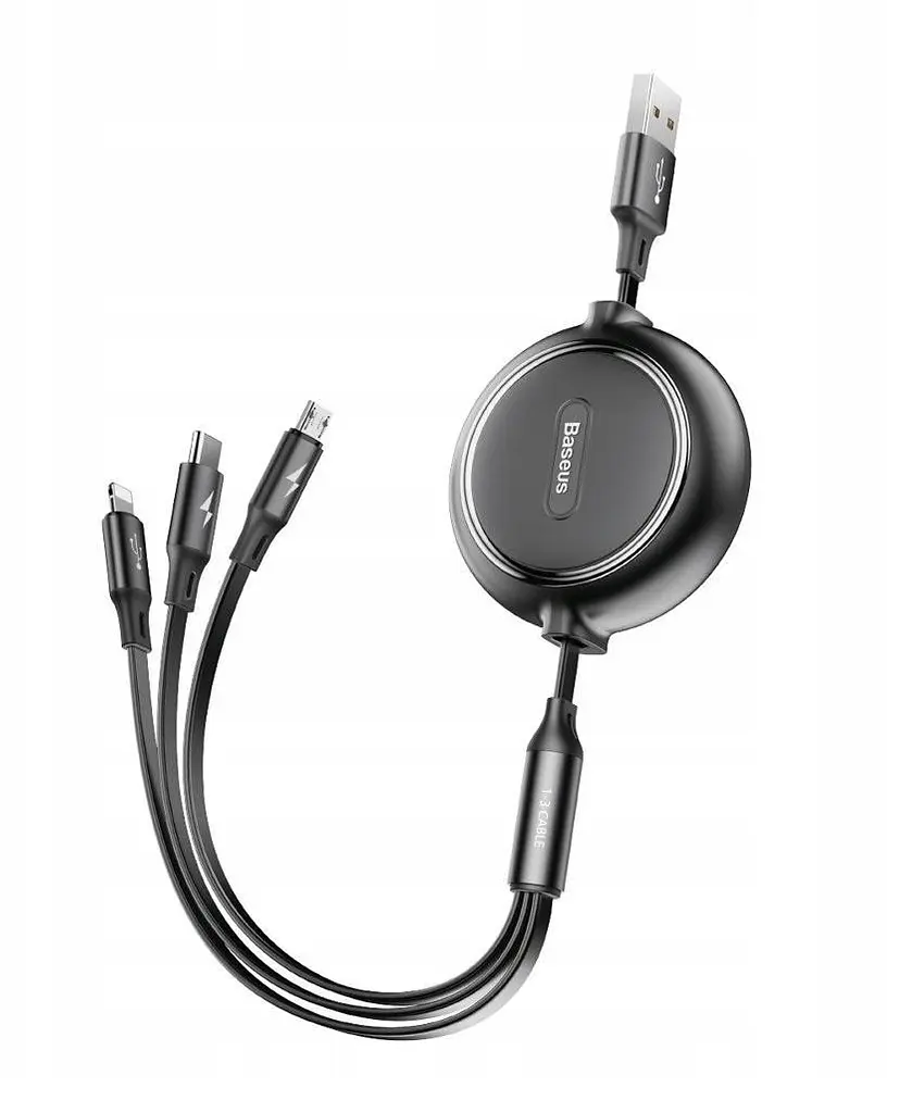 Кабель Baseus Golden Loop Three-in-One M+L+T 3.5A 1.2m (CAMLT-JH01) - фото 2