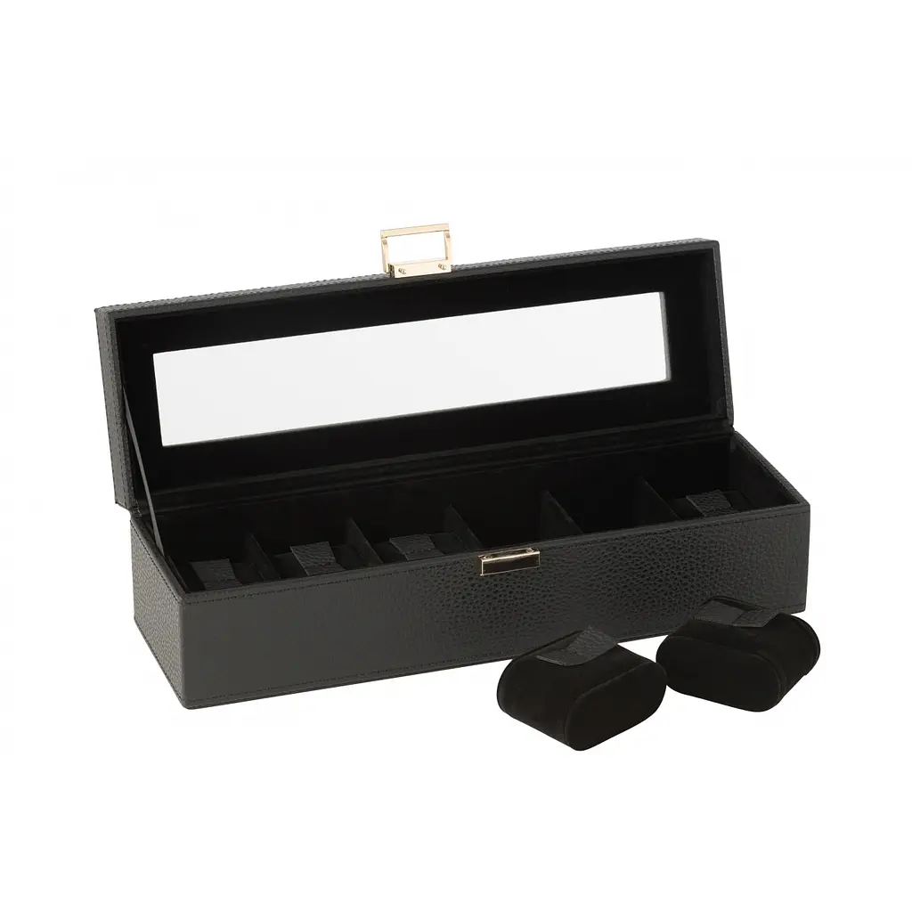 Шкатулка для хранения часов J-Line из эко-кожи черная (46556) - фото 2