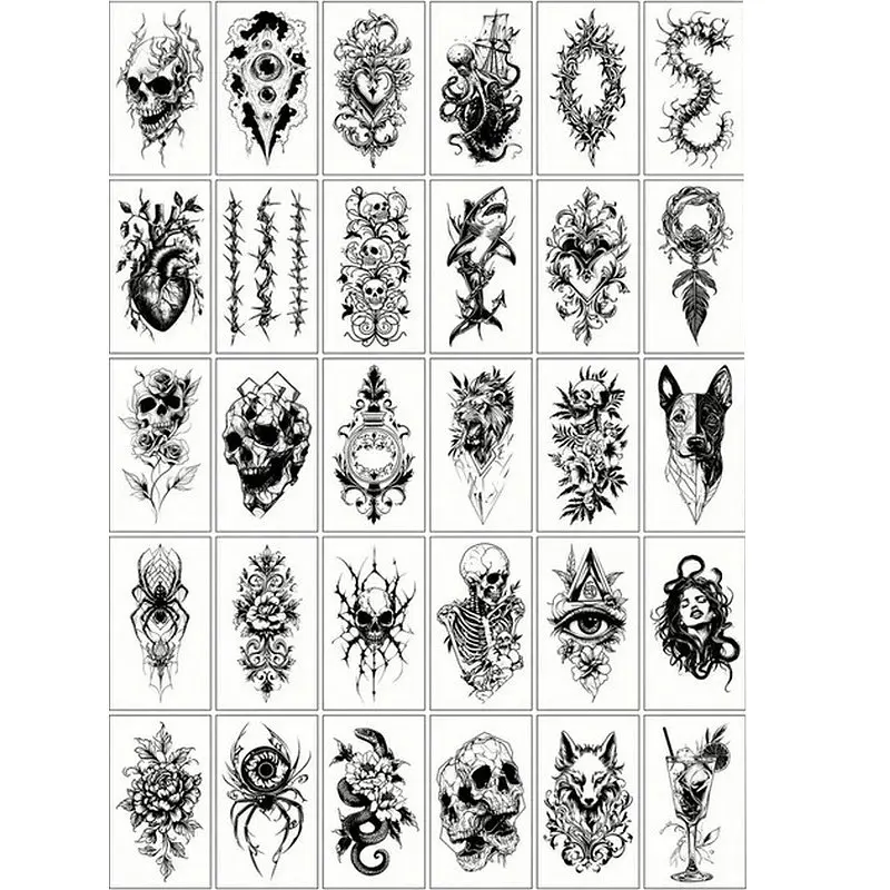 Набір дитячих тимчасових татуювань "Чорні міні №5" black-tattoo-mini-set-5-T