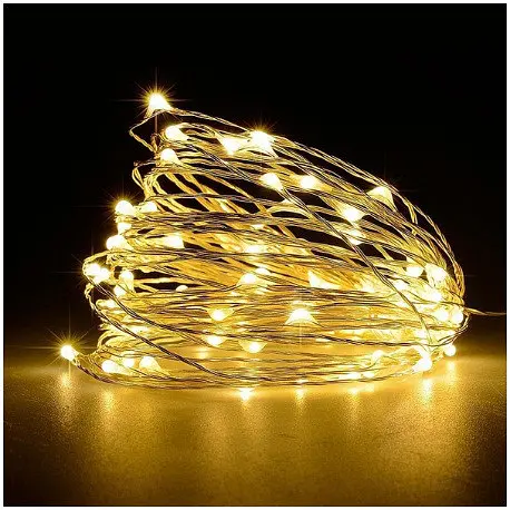 Светодиодная гирлянда нить капля росы 4.5м 50led батарейки - фото 3