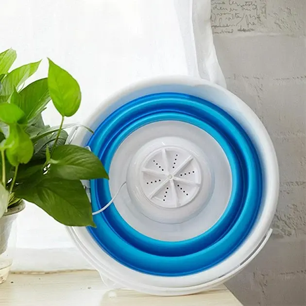 Туристична ультразвукова портативна міні пральна машинка Turbine Wash Ultrasonic + відро (1857390621) - фото 9