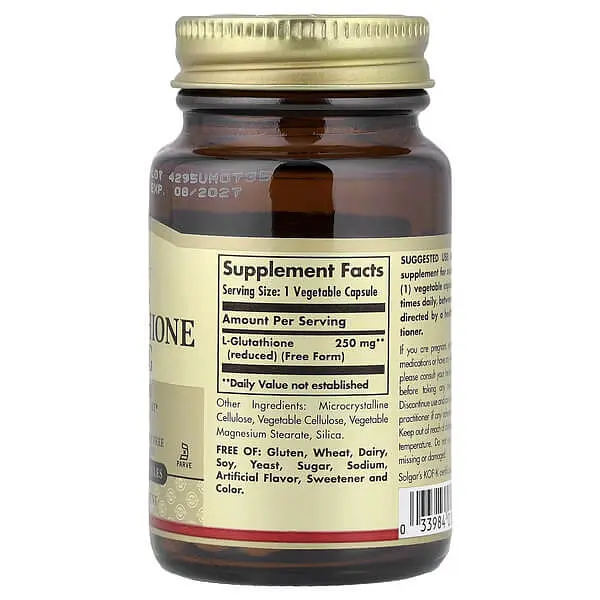Глутатіон L-Glutathione 250 mg 30 Capsules Solgar vit0006140 - фото 2