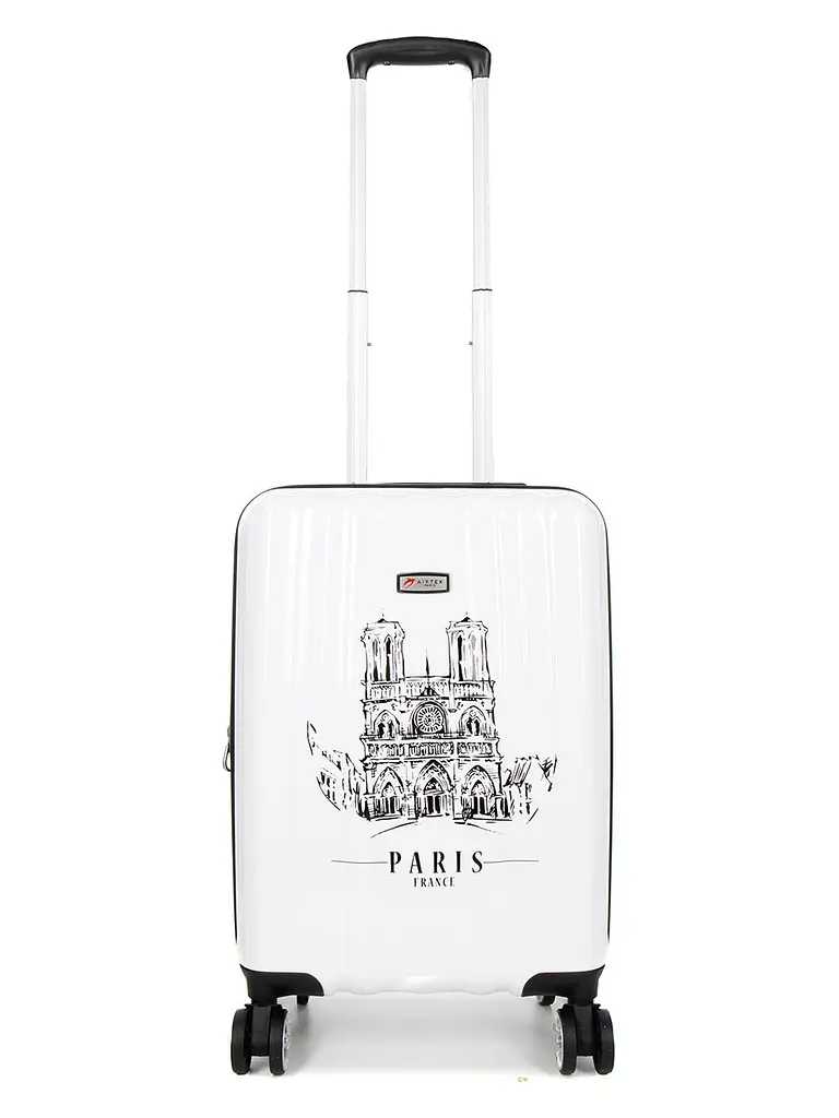 Валіза Малий (S) Полікарбонат під Ручну поклажу Airtex 960 Notre Dame 35 л 54x35x20 см Білий - фото 2