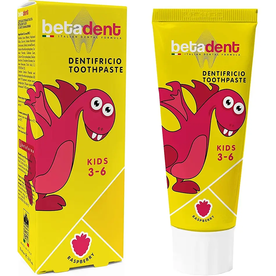 Зубна паста Betadent Raspberry Kids 3-6 75 мл - фото 2