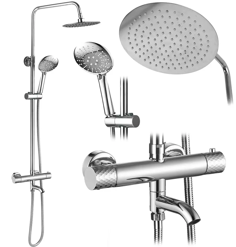 Душова система з термостатом і виливом Rea Lungo Diamond chrome REA-P5961