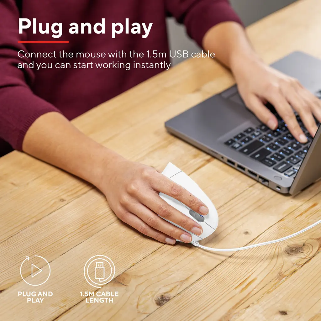 Мишка Trust Verto Ergonomic USB White (25133) - фото 8