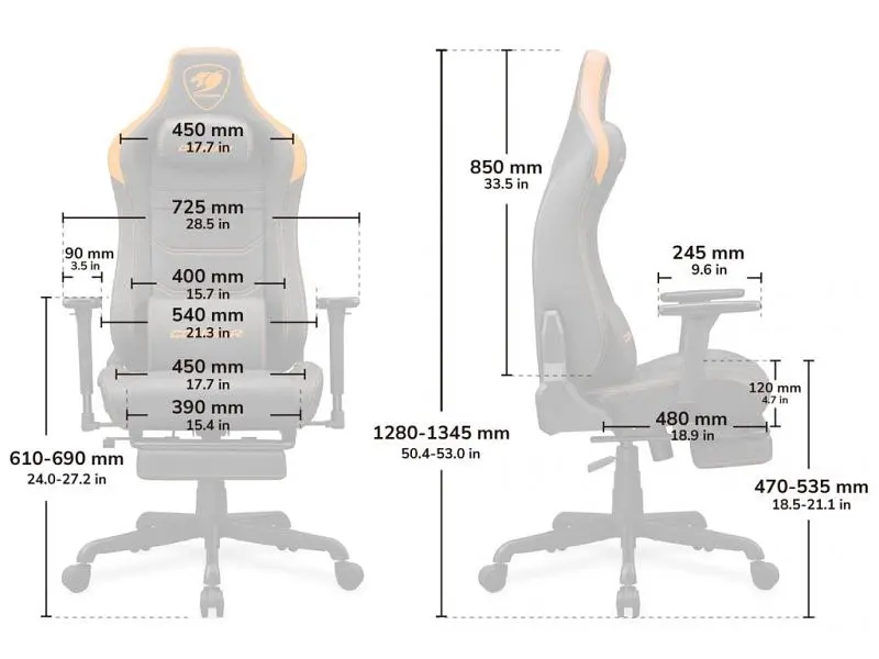 Комп'ютерне крісло для геймера Cougar Armor EVO S Black/Orange - фото 7