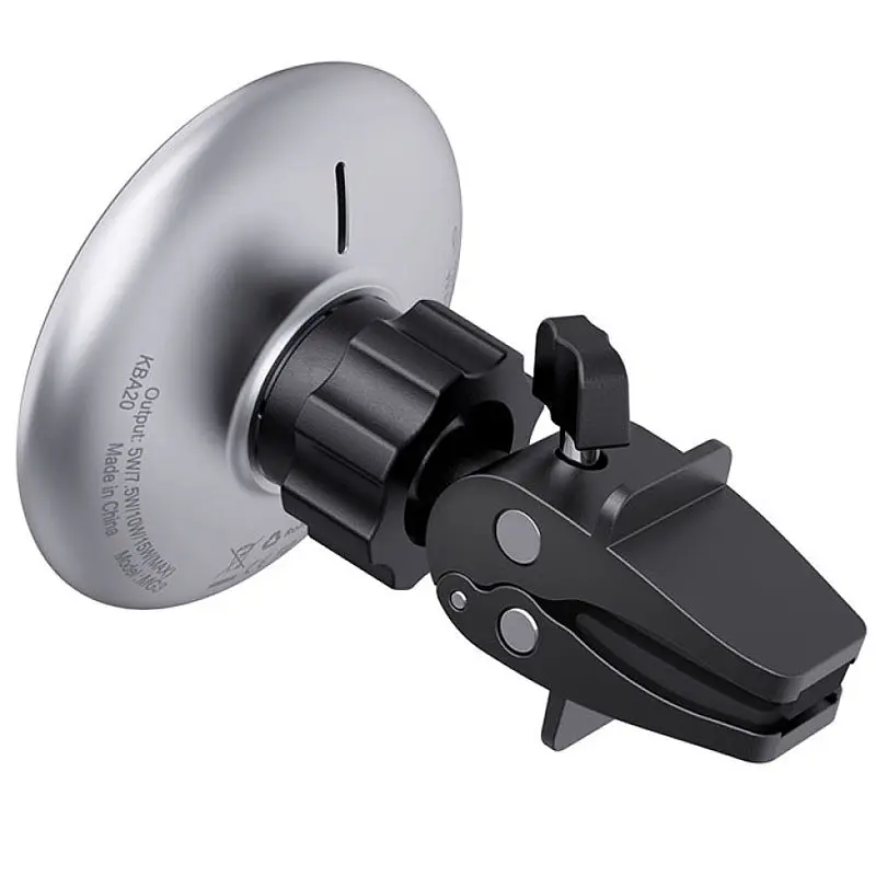 Автодержатель с БЗУ Acefast D3 magnetic wireless 15W Silver - фото 3