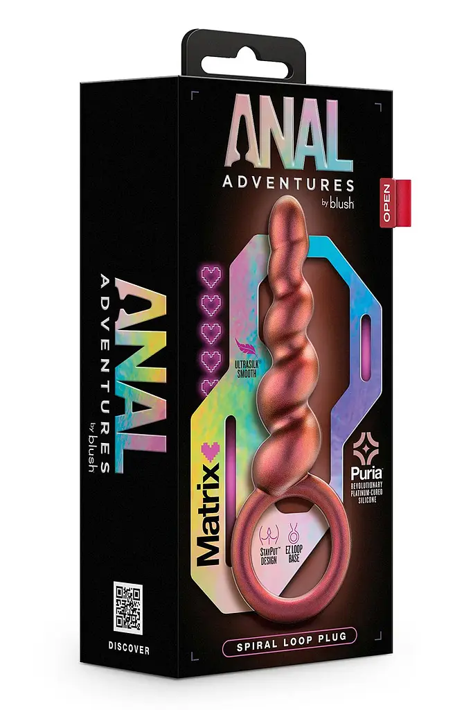 Анальна пробка Anal Adventures Matrix Spiral Loop Plug 13.3 см (жовтогарячий) - фото 5