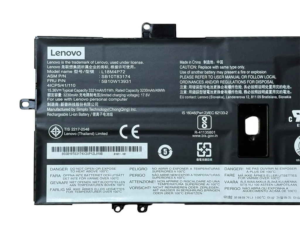 Акумулятор для ноутбука Lenovo ThinkPad X1 Yoga 4th 5th Gen X1 Carbon 7th 8th Gen L18M4P72 - фото 2