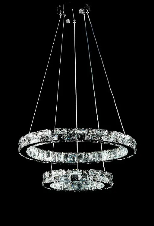 Підвісна світлодіодна люстра Splendid Ray L50604J/500+300/2 LED, 2 кільця, пульт, димер, 80 W - фото 3