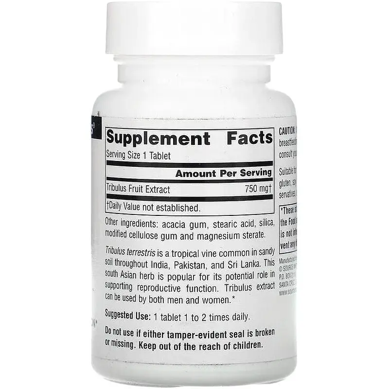 Стимулятор тестостерона Source Naturals Tribulus Extract 750 mg 60 таблеток - фото 2