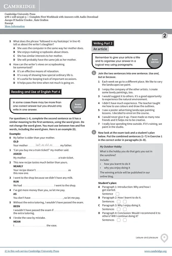 Complete First. Workbook with answers and Downloadable Audio - Jacopo D'Andria Ursoleo - фото 8