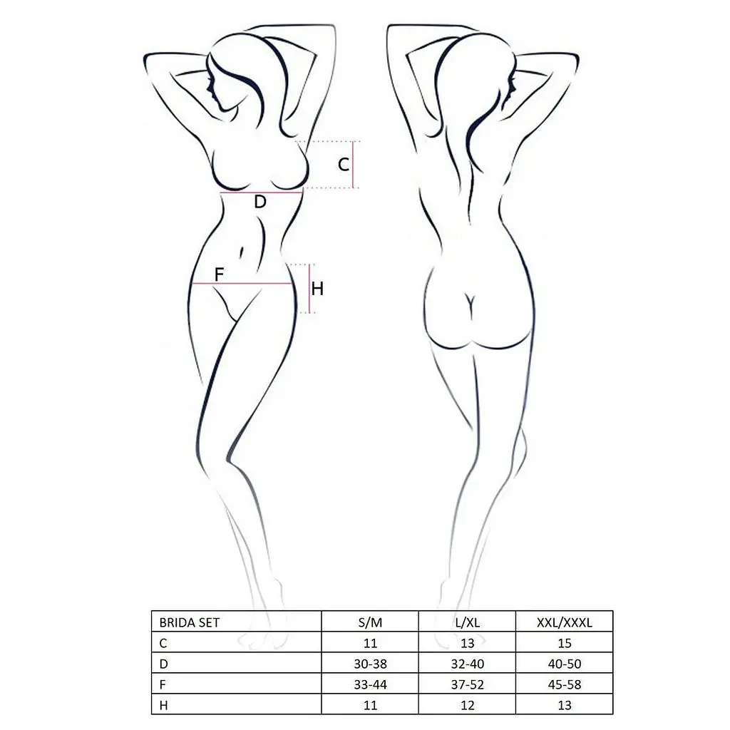 Комплект білизни Passion BRIDA Set OpenBra black L/XL - фото 4