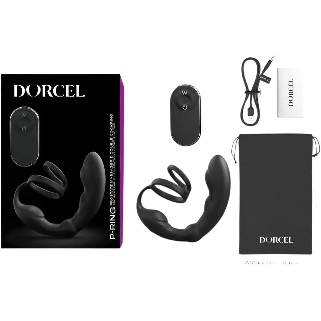 Масажер простати Dorcel P-Ring з ерекційним кільцем і пультом ДК - фото 6