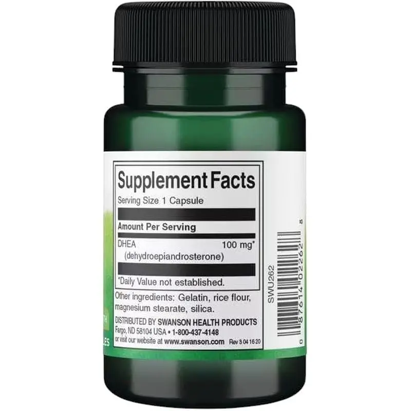 Стимулятор тестостерона Swanson DHEA Maximum Strength 100 mg 60 капсул - фото 2