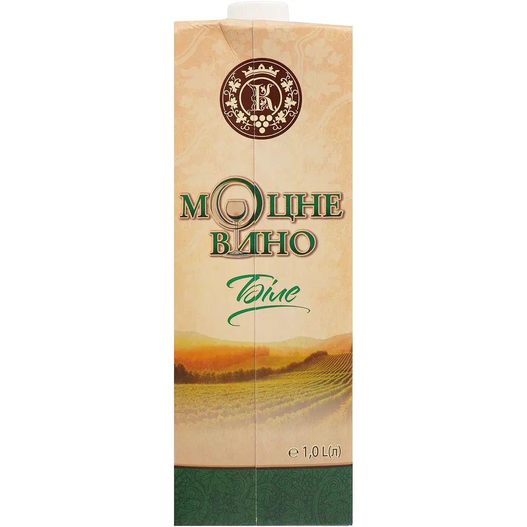 Вино КВЗ мОцне напівсолодке біле 1 л 15 % - фото 2