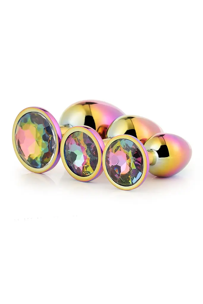 Анальна пробка Gleaming Love Multicolour Plug Set 3 шт. (мульті) - фото 3