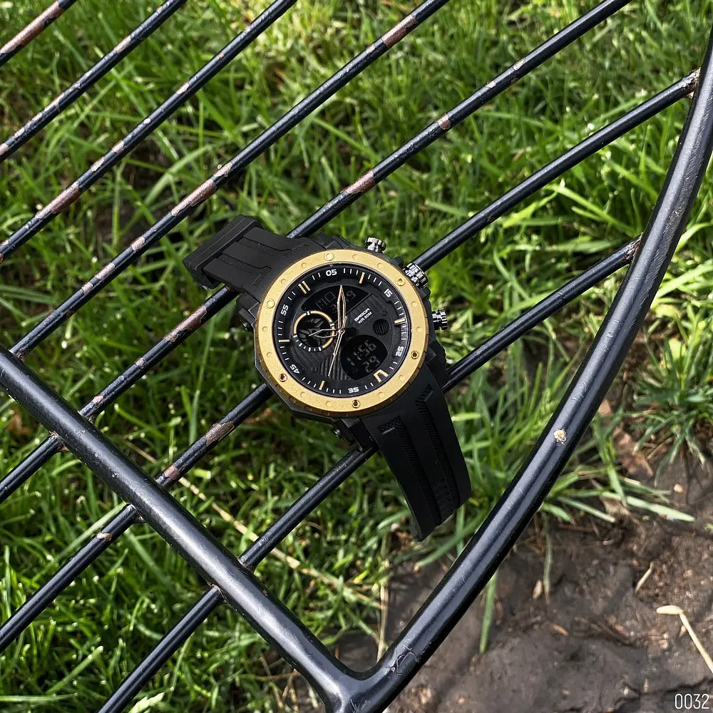 Чоловічий наручний годинник 6012 Black-Gold Sanda acs0030972 - фото 4