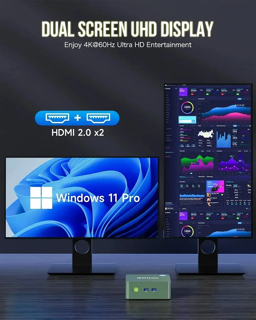 Міні ПК GMKtec G3 8/256Gb n100 Windows 11 Pro - фото 5