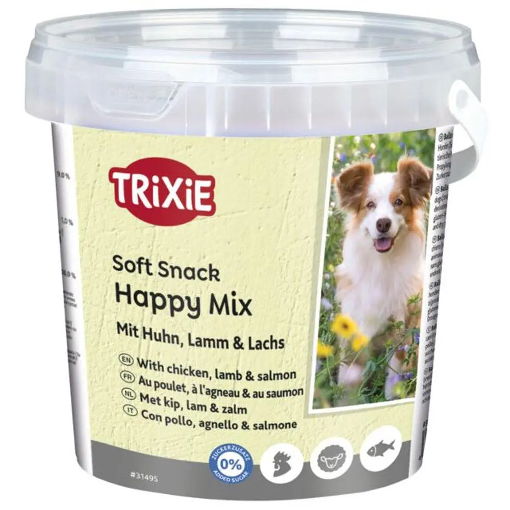 Ласощі Trixie Soft Snack Happy Mix для собак з куркою ягняти та лососем 500 г (арт.31495)