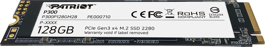 Накопичувач SSD Patriot P300 M.2 2280 NVMe PCIe 3.0 x4 3D TLC 128GB (P300P128GM28) - фото 3