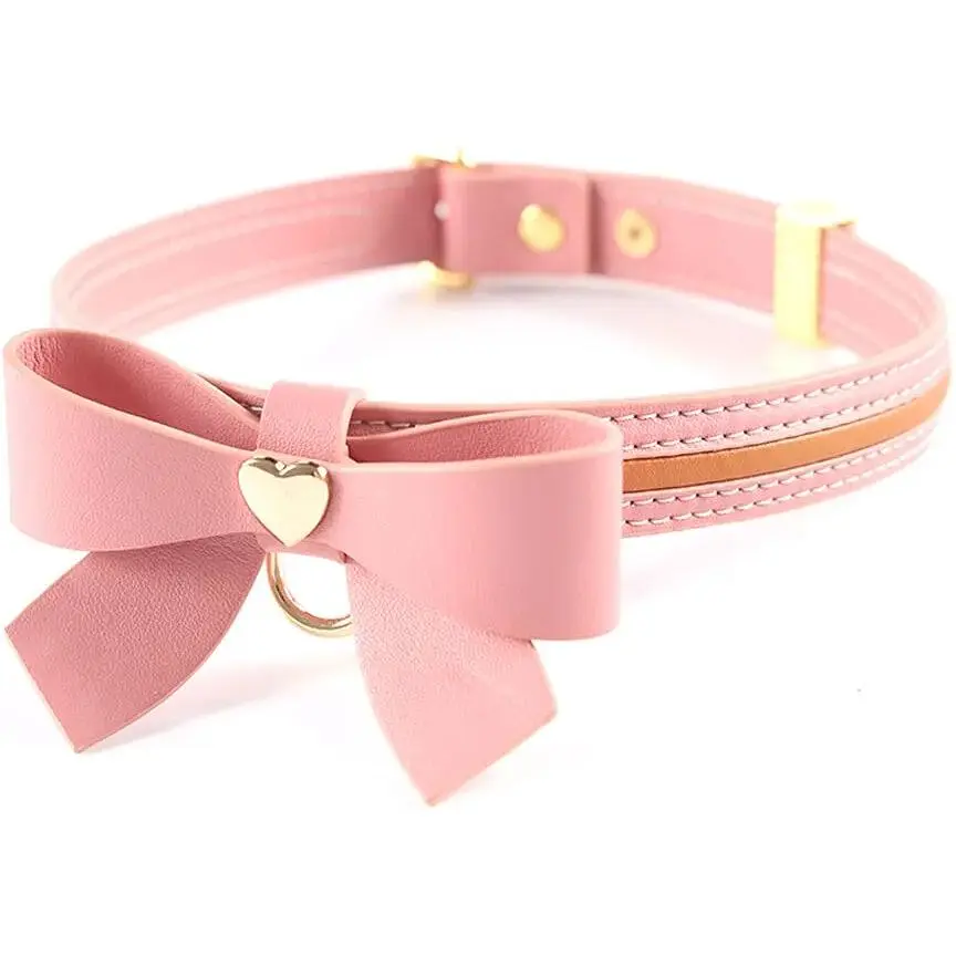 Повідець Lockink Sevanda Love Heart Butterfly LeaTher Collar Set - Pink - фото 2