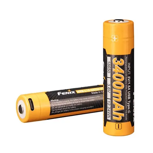 Акумулятор 18650 Fenix 3400mAh 3.6V Li-ion із Type-C зарядкою (Чорно-жовтий) - фото 5