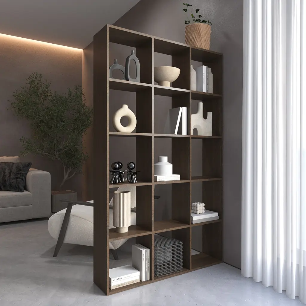Книжная полка стеллаж Vays M-2 на 15 ячеек ЛДСП 108x29x178 см для дома офиса детской или гостиной - фото 6