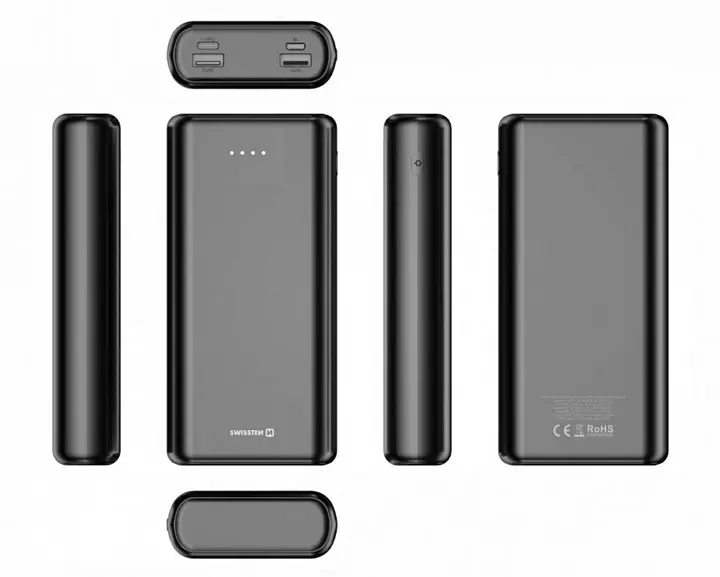 Зовнішній акумулятор Swissten Power Line 20000mAh (FC QC 3.0) 20W (Чорний) - фото 3