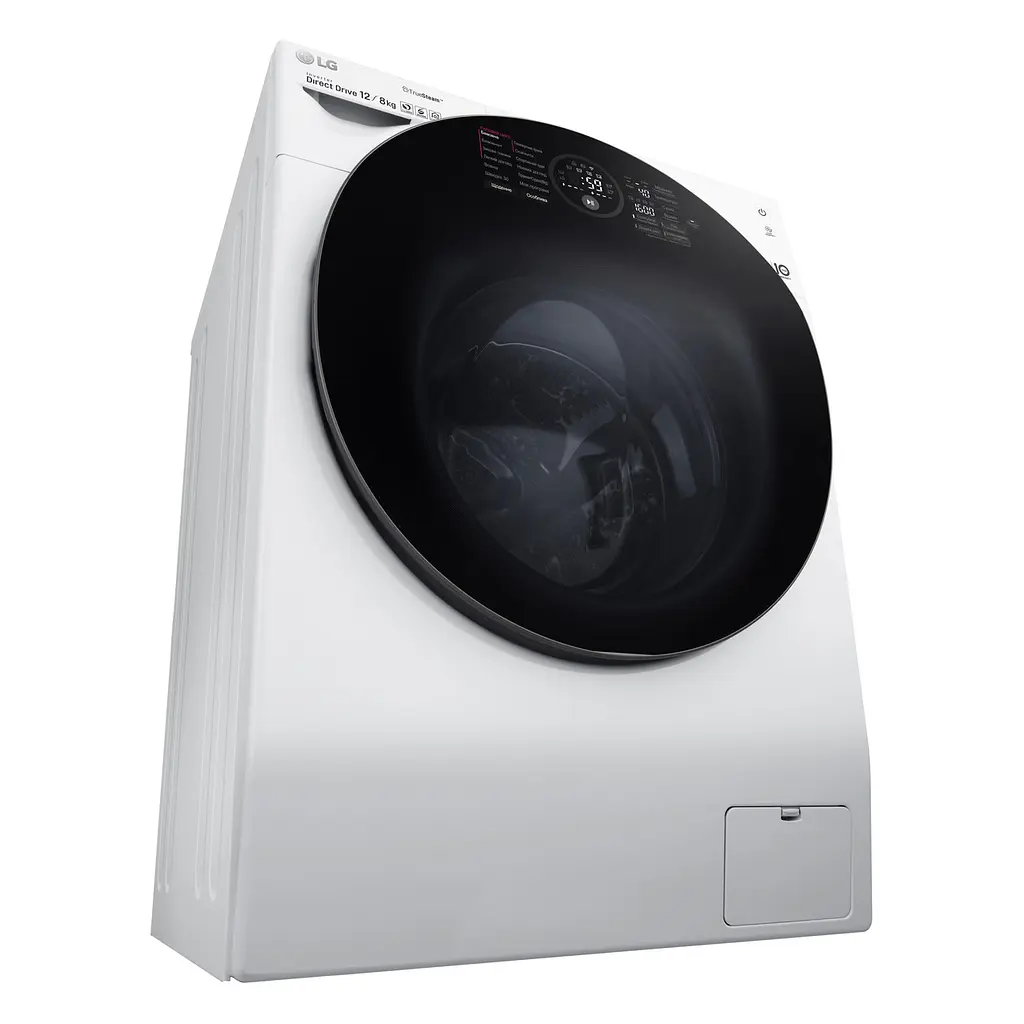 Стирально-сушильная машина LG FH6G1BCH2N, 12кг (8кг), 1600, A, Пар, глубина 64см, Дисплей, Инвертор, Белый (FH6G1BCH2N) - фото 8