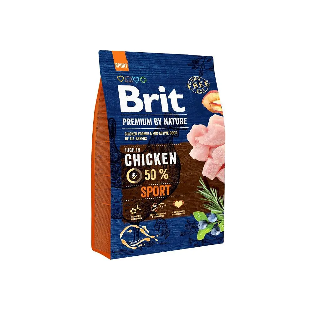 Сухой корм для активных собак всех пород Brit Premium Sport 3 кг (курица) - фото 2