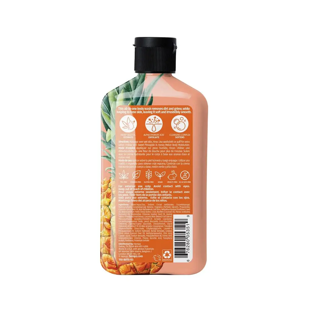Гель для душу "Солодкий ананас - Медова диня" Sweet Pineapple & Honey Melon Hempz 500 мл (8015-03) - фото 2