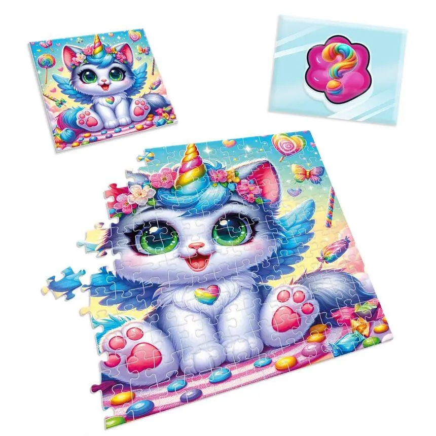 Пазли дитячі з сюрпризом Vladi Toys Котик-єдиноріжка VT 180 дет. Рожевий (IP-177-P-1225) - фото 3