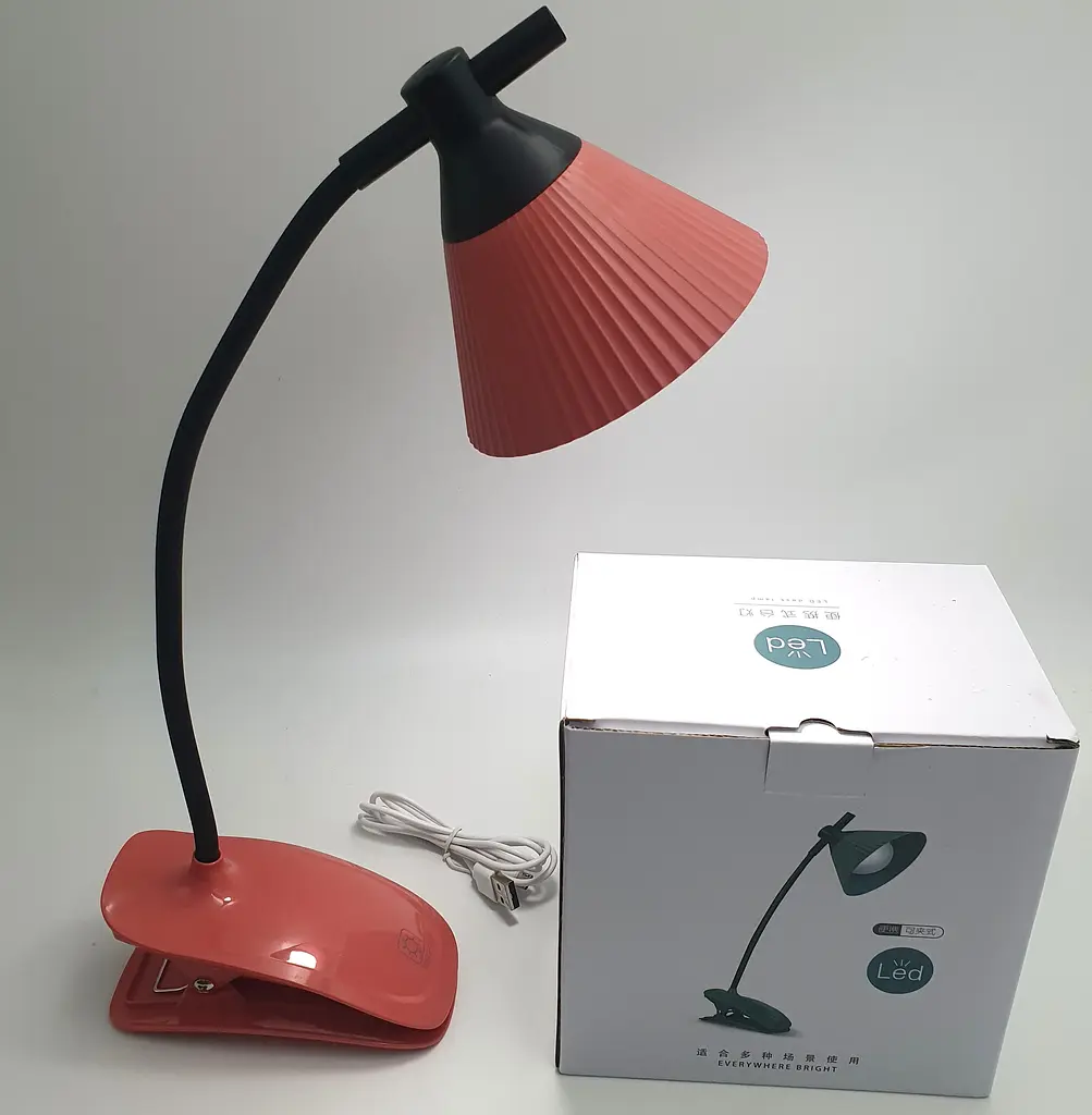 LED-лампа 4 W, сенсорна, світлодіодна, гнучка, 28 см, настільна, на прищіпці WinBoss YD03, рожева - фото 7