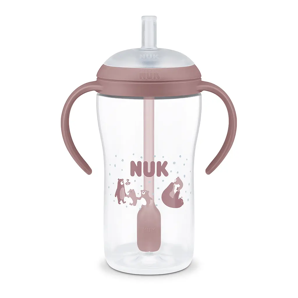 Поильник с ручкой Nuk Perfect Match Learner Straw Cup с трубочкой 260 мл медведь (3954240) - фото 2