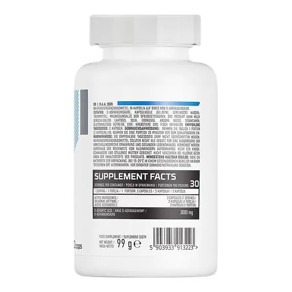 D-аспарагінова кислота OstroVit D.A.A 3000 мг, 90 капсул - фото 2