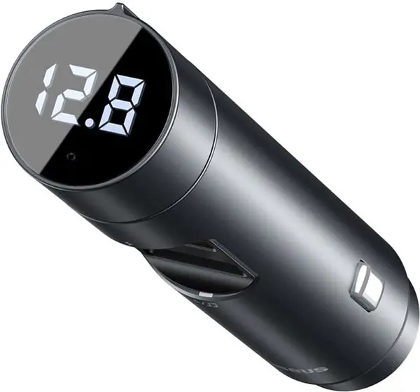 Автомобільний FM-модулятор Baseus Energy Column + bluetooth (2USB) CCNLZ-C0G (Темно-сірий) - фото 6