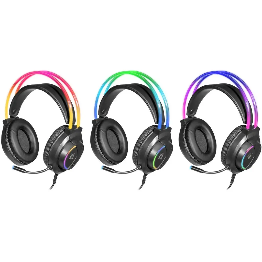 Игровая гарнитура Defender Flame RGB кабель 2 м черная (64555) - фото 3