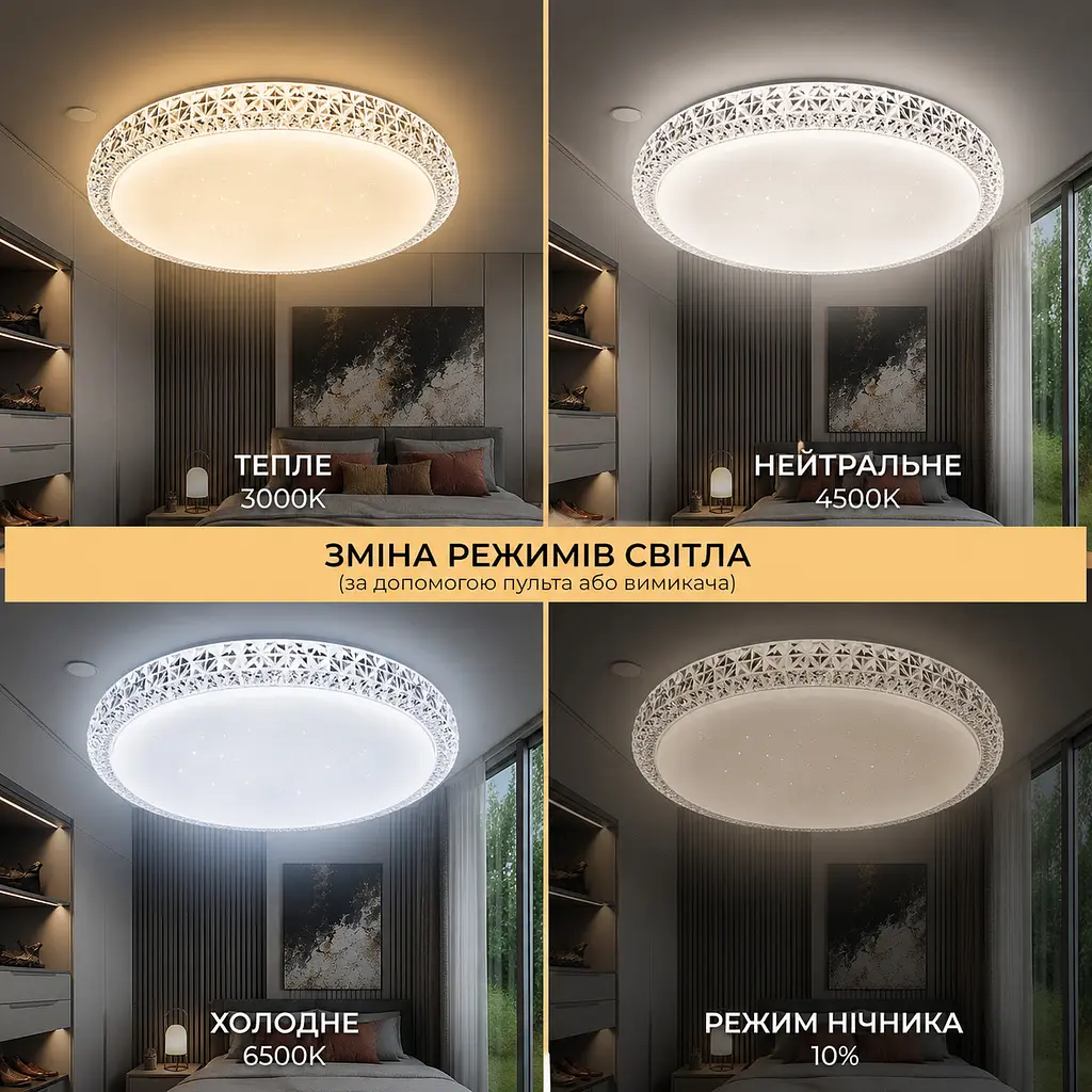 Світильник X-598 50 Вт / Світлодіодна люстра коло з пультом 50х8х50 см - фото 2