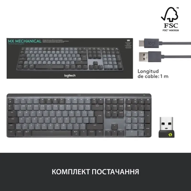 Клавіатура Logitech MX Mechanical Wireless Illuminated Performance Graphite (920-010757) - фото 11