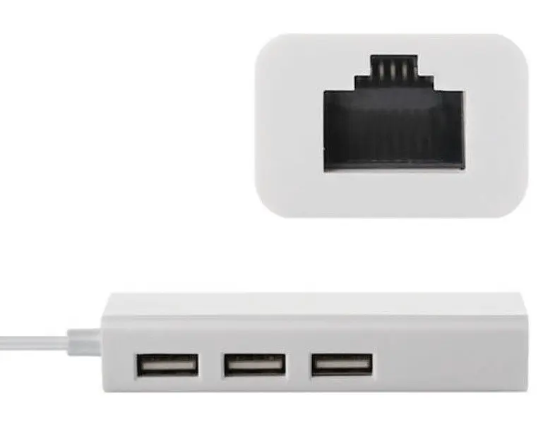 Хаб USB 2.0 Type-C -> 3xUSB 2.0 + RJ45 Fast Ethernet Білий - фото 3