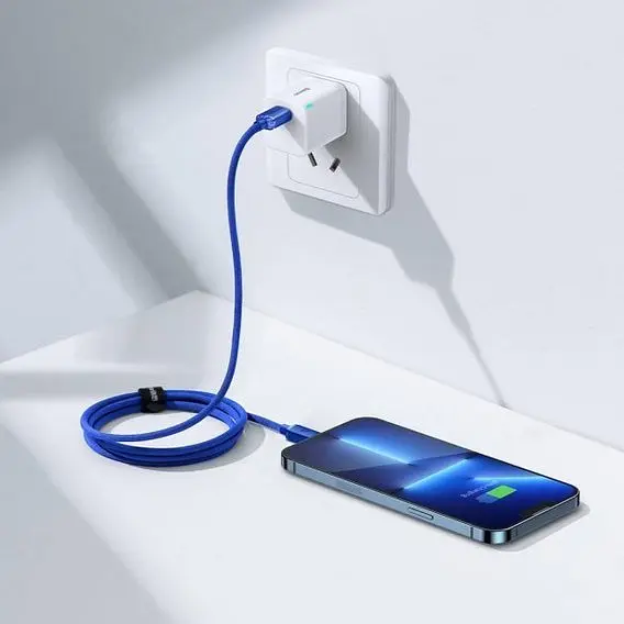Кабель Baseus Crystal Shine Series USB-C to Lightning 20W 1.2m Blue (CAJY000203) [71412] - фото 3