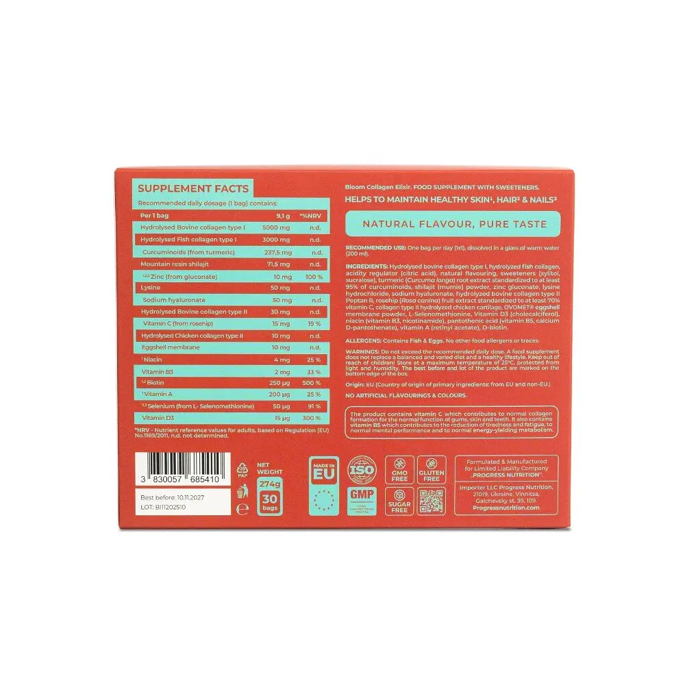 Колаген Progress Nutrition Bloom Collagen, 30 стіків - Ананас - фото 2