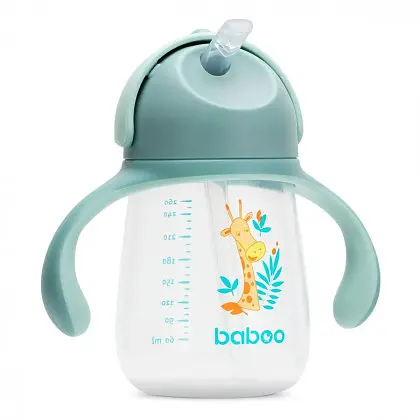 Поильник-непроливайка Baboo Safari с трубочкой 260 мл мятный (90441) - фото 4